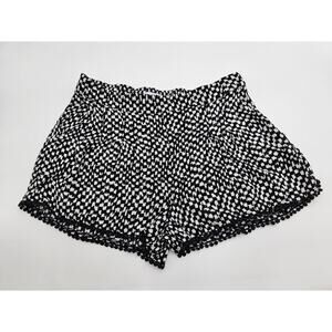 Mod Women's M Black and White Elastic Waist Pull On Shorts